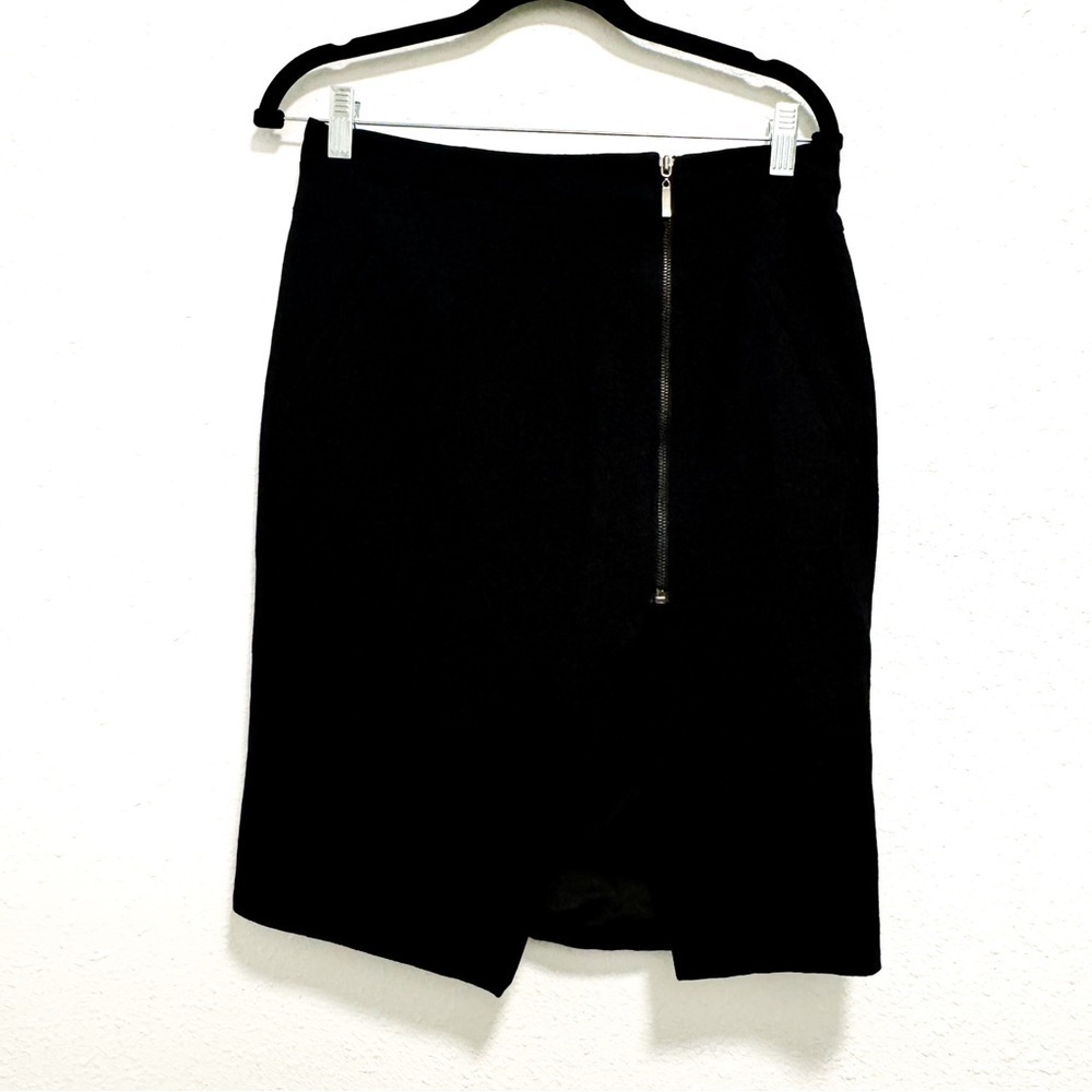 Lucy Paris Womens Front Cut Zipper Straight Pencil Skirt Black w Pockets Size L - Picture 1 of 4